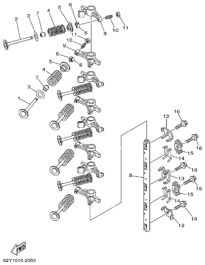 Yamaha FT60B VALVE parts diagram